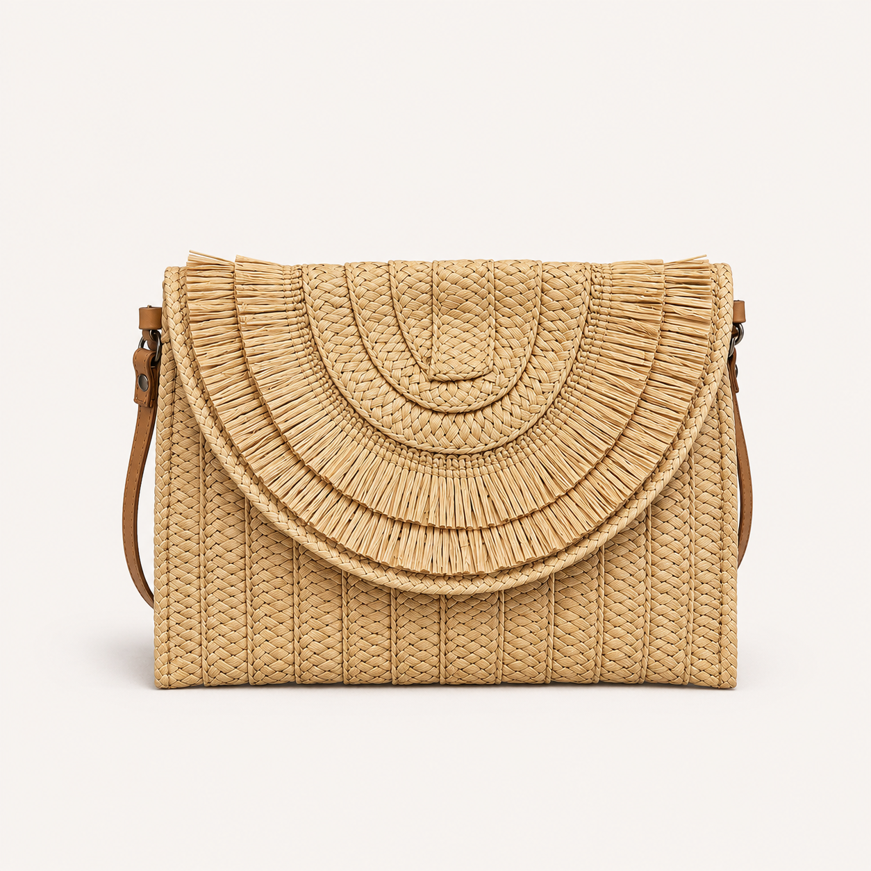 Solenne Raffia Crossbody